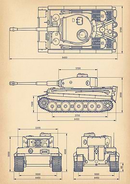Tiger I Tank Blueprint