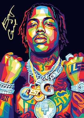 EST Gee Pop Art Portrait of Rapper