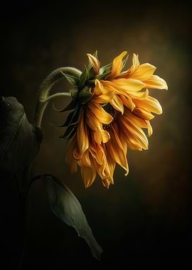Dramatic Sunflower Portrait