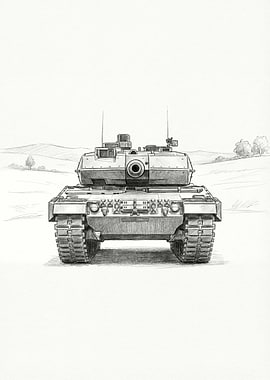 Tank Sketch on Landscape