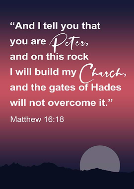 Matthew 16:18 Bible Verse Art | Jesus Scriptures Motivation