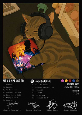 Cat listening to Alice in Chains