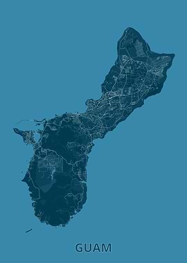 Guam Map - Detailed Topography