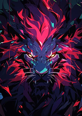 Abstract Lion Portrait