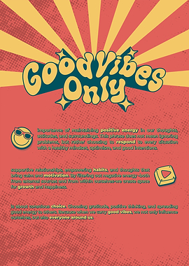 Good Vibes Only Positive Energy Poster