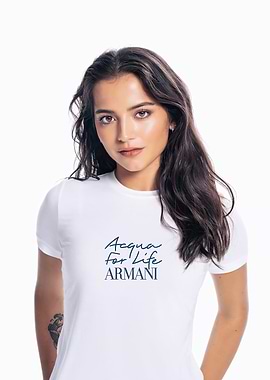 isabela merced in Armani Acqua for Life T-shirt