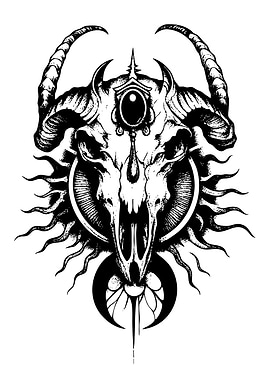 Goat Skull with Occult Symbolism