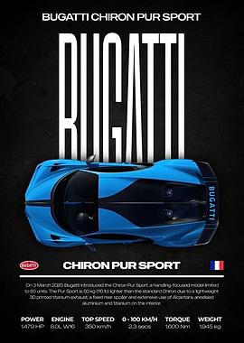 Bugatti Chiron Pur Sport Top View