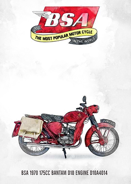 BSA 1970 175CC Bantam D10 Motorcycle