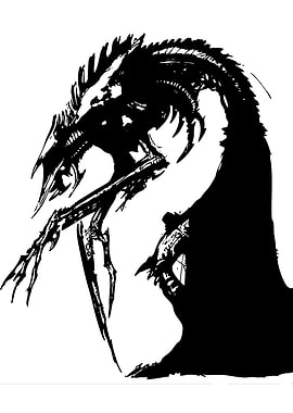 jin gitaxias Black and White Illustration