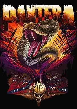 Pantera Band Snake Skull Artwork