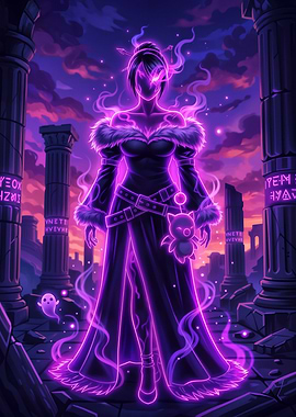 Mystic Lulu with Moogle and Ghost