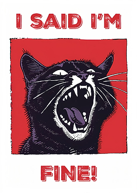 I Said I'm Fine Cat Poster