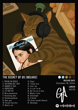 Cat listening to 'The Secret of Us'