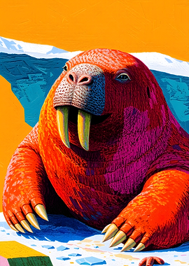 Colorful Walrus Portrait