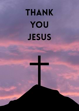 Thank You Jesus Cross Silhouette