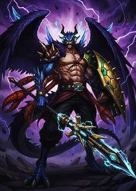 Winged Warrior with Spear and Shield