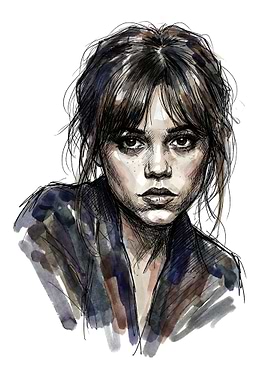 Watercolor Portrait of a Young Woman