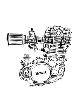 Yamaha Engine Sketch
