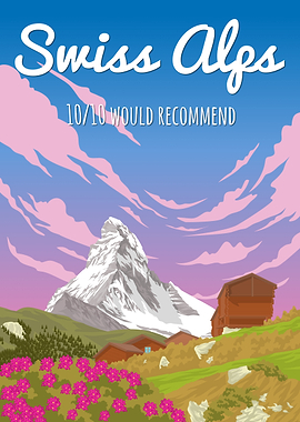 Swiss Alps Matterhorn Retro