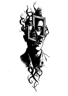 Abstract Portrait with Frame and Tentacles