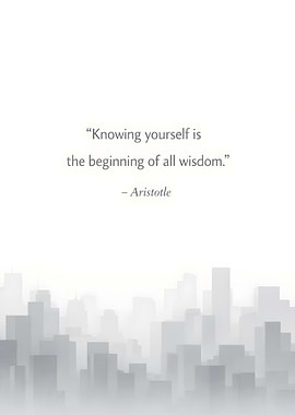 Aristotle Quote with Cityscape Background