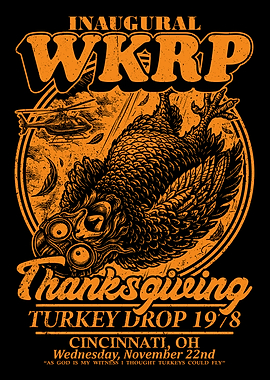 WKRP Thanksgiving Turkey Drop 1978 Retro Vintage