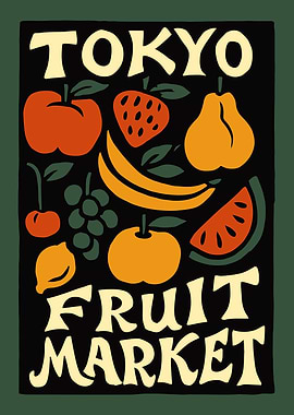 Tokyo Fruit Market Japanese Art