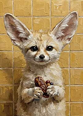 Fennec Fox with Date Painting