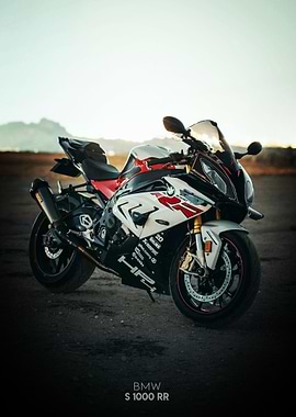 BMW S 1000 RR Motorcycle Desert Poster