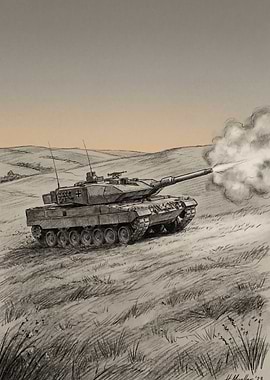 Leopard 2 Tank Firing Illustration
