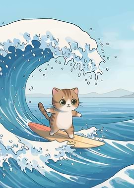 Surfing Cat