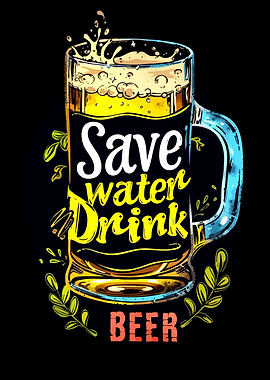 Save Water Drink Beer Graphic