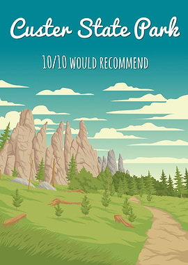 Custer State Park Black Hills Retro