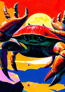 Colorful Crab Illustration
