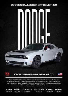 Dodge Challenger SRT Demon 170 Poster