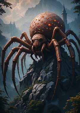 Giant Spider on Rocky Peak