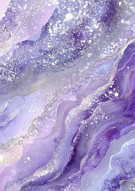 Purple and Silver Amethyst Geode Art