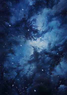 Deep Blue Starry Nebula