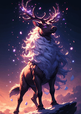 Majestic Glowing Deer Fantasy Art