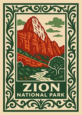 Zion National Park Vintage Poster