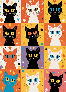 Colorful Cats Pop Art