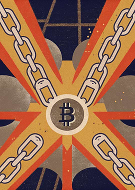 Bitcoin Chains Abstract Art