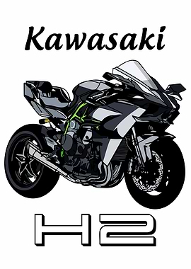 Kawasaki H2 Motorcycle Illustration