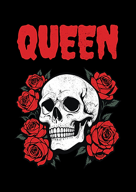 Queen Skull and Roses Graphic