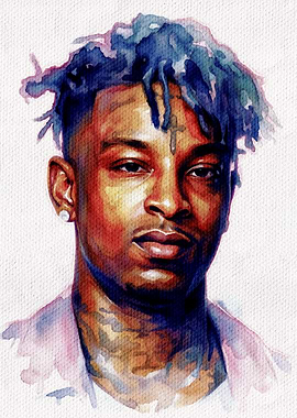 21 Savage Watercolor Portrait