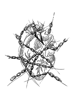 Chained Heart Sketch