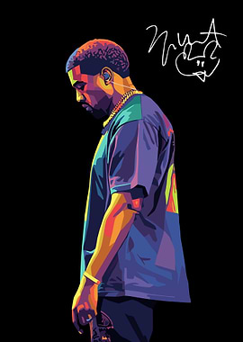 Kanye West Colorful Portrait