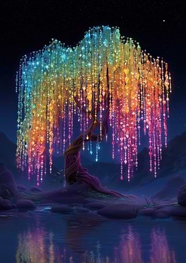 Rainbow Crystal Willow Tree