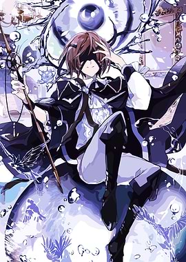 Blindfolded Anime Character with Staff